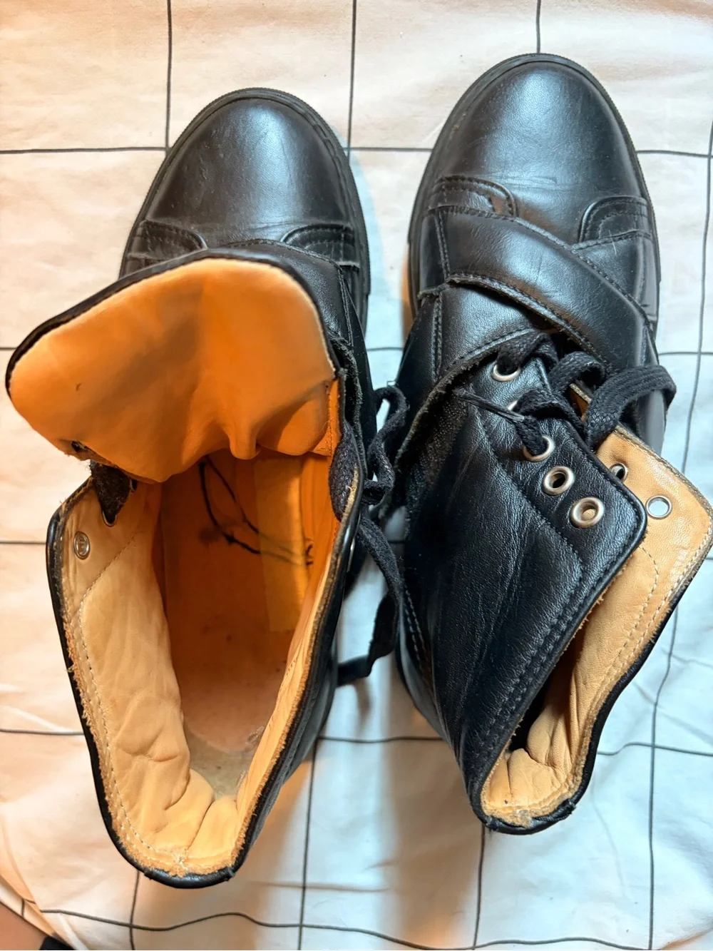 Carven Black Leather High-Top Sneakers, Size 36 Size 6 (minimalist design)